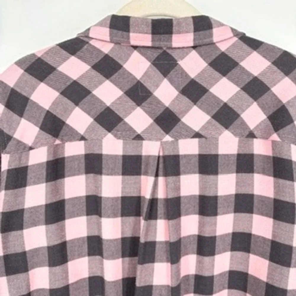 Rails‎ Milo Button Down Shirt Pink Charcoal Bubblegum Buffalo Check Plaid Size S